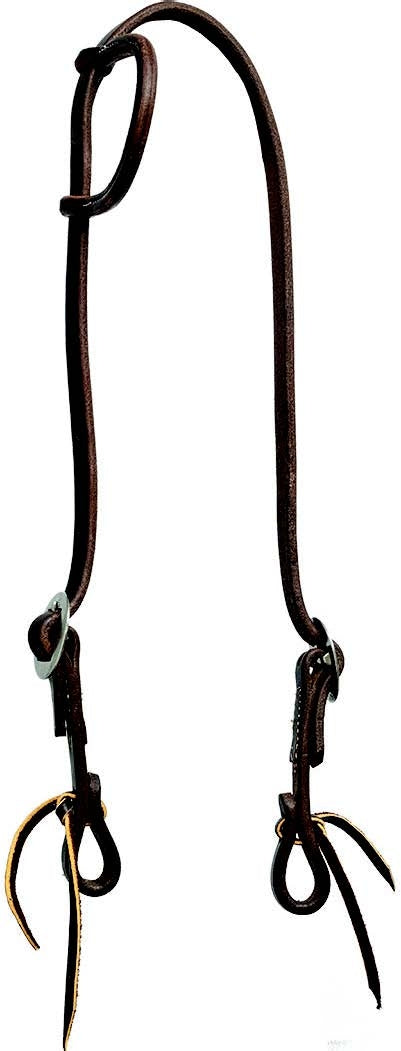 Mustang Slip Ear Headstall Double Stainless Steel Cart Buckles with Tie Ends