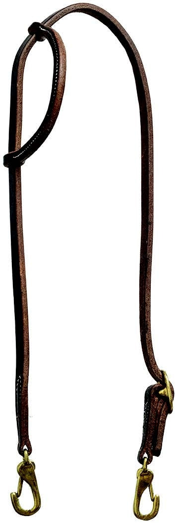 Mustang Slip Ear Headstall Single Solid Brass Buckle with Snap Ends