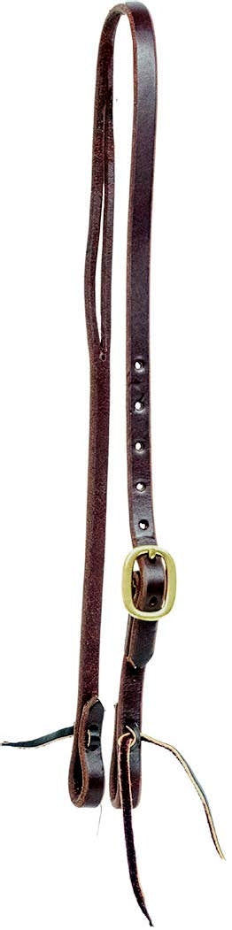 Mustang Slit Ear Headstall Single Solid Brass Buckle with Tie Ends
