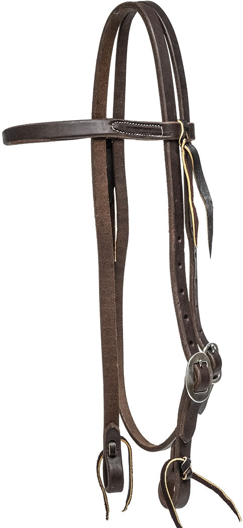 Mustang Browband Headstall Single Stainless Steel Cart Buckle with Tie Ends