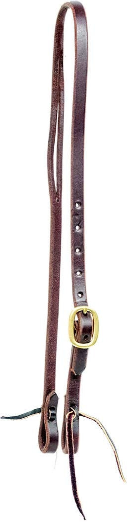 Mustang Slit Ear Headstall Single Solid Brass Buckle with Tie Ends