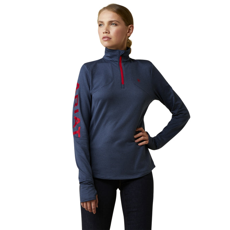 Ariat Ladies TEAM Gridwork 1/4 Zip Baselayer Shirt