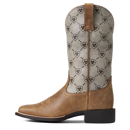 Ariat Ladies Round Up Wide Square Toe Western Boots