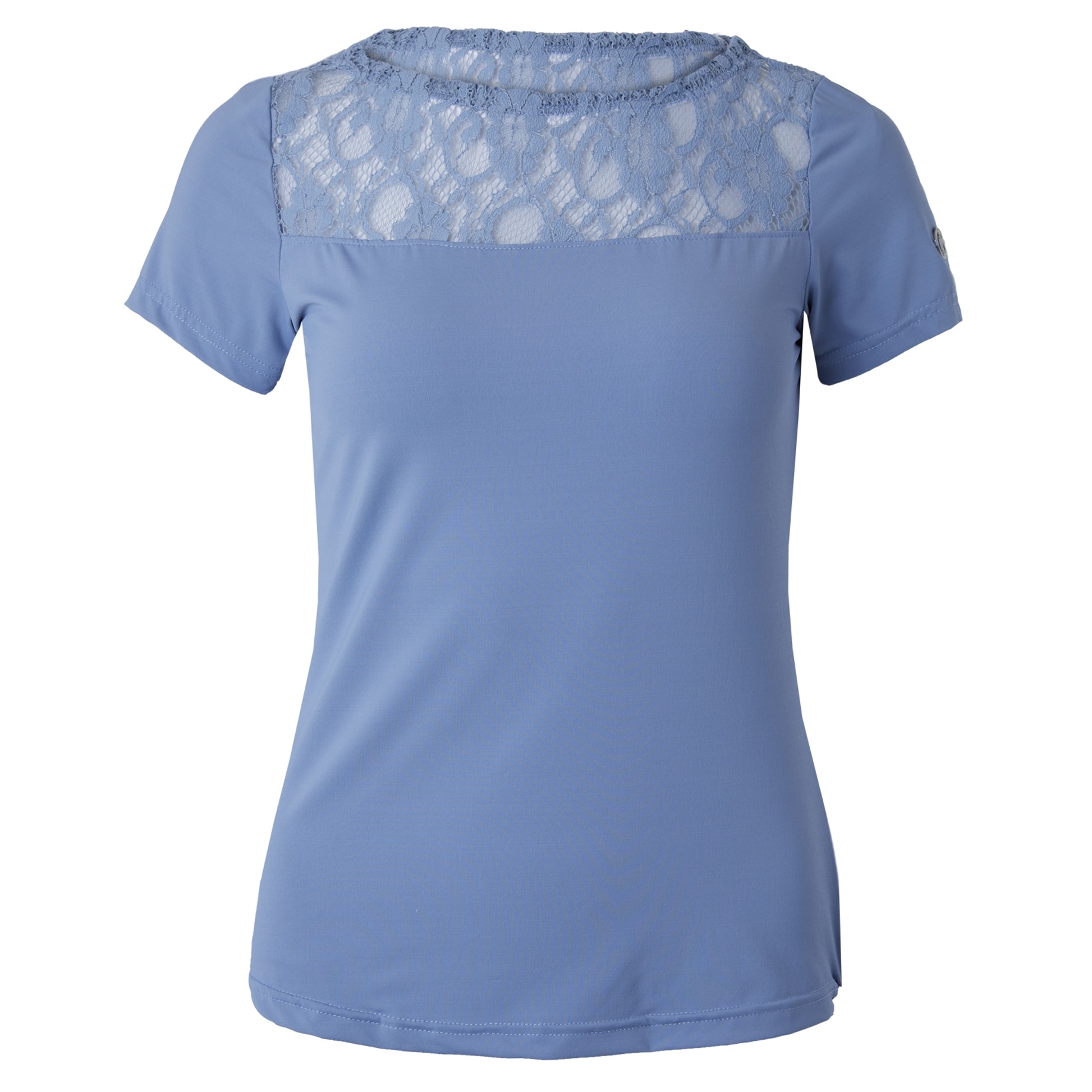 B Vertigo Ladies Natalia Boat Neck Shirt with Lace Detail