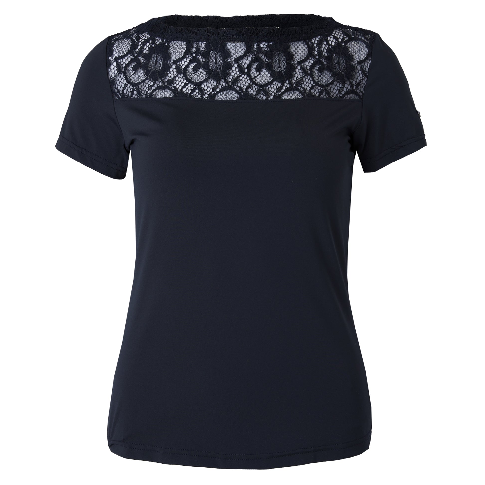 B Vertigo Ladies Natalia Boat Neck Shirt with Lace Detail