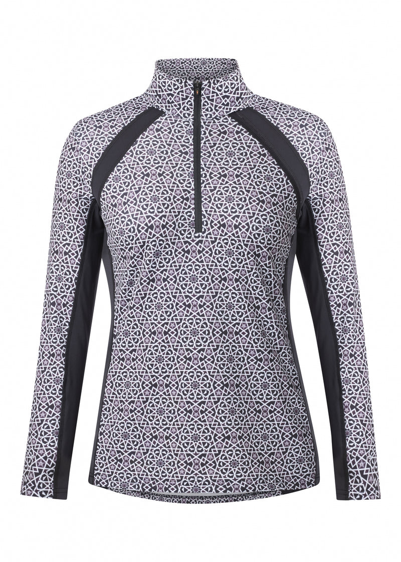 Kerrits Ladies Rail Side Quarter Zip Tech Top - Print