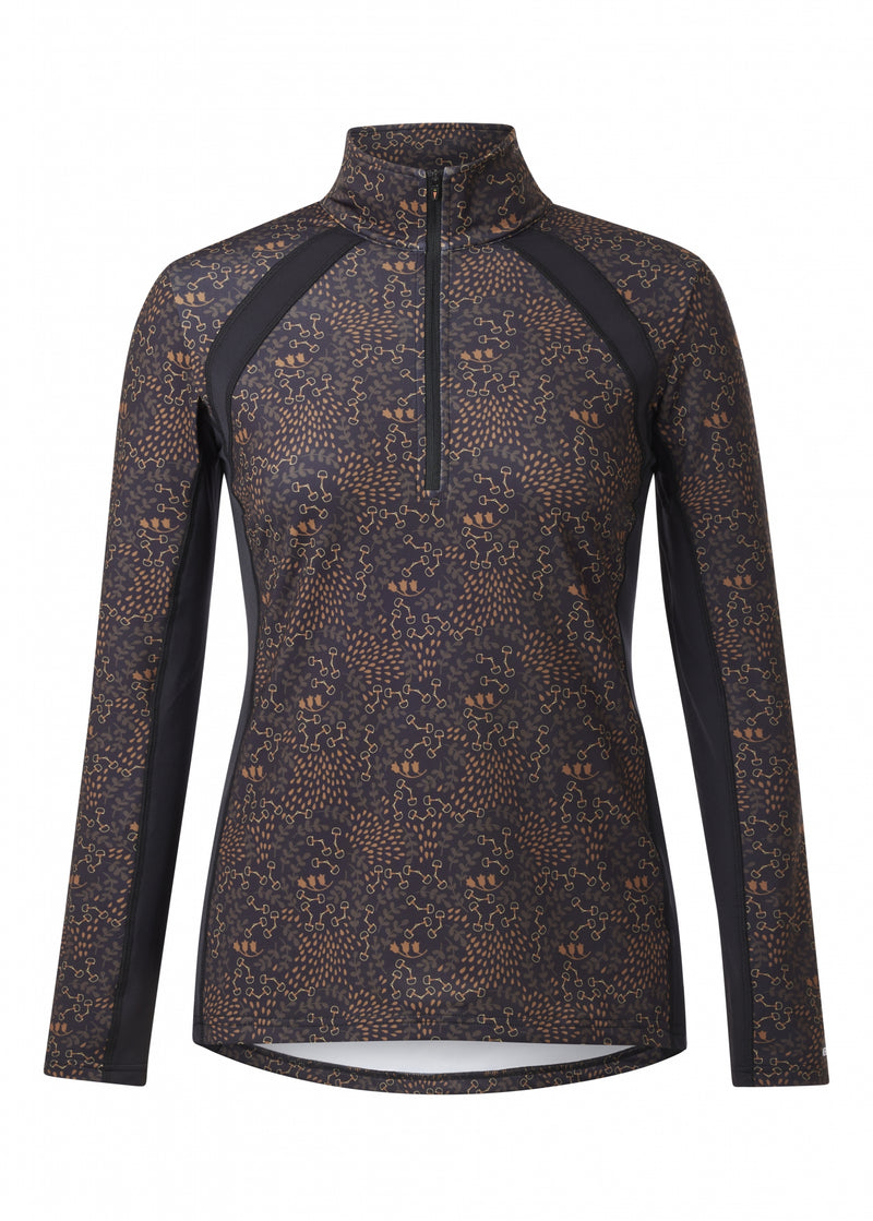 Kerrits Ladies Rail Side Quarter Zip Tech Top - Print