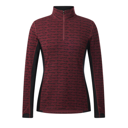 Kerrits Ladies Stable Temp Merino Wool Quarter Zip Top - Print