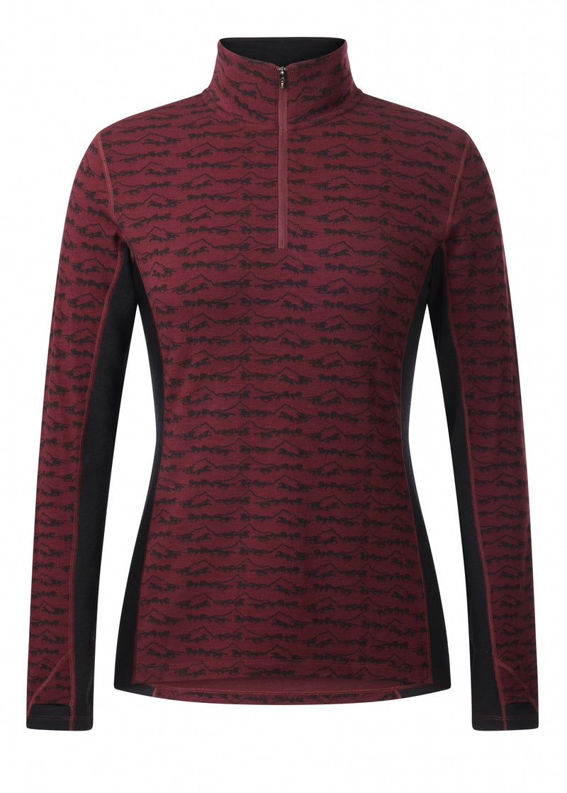 Kerrits Ladies Stable Temp Merino Wool Quarter Zip Top - Print