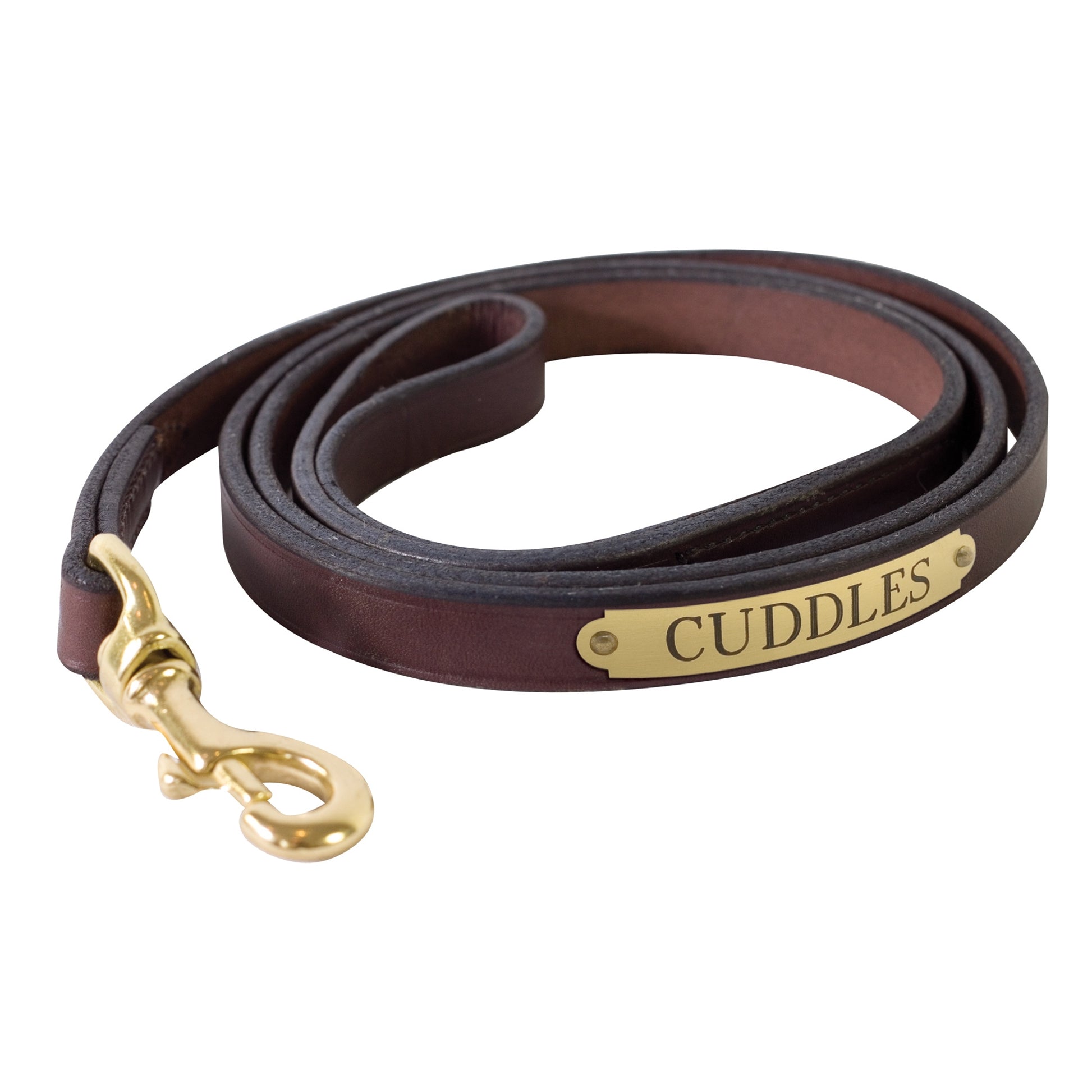 Perri's Personalized Plain Leather Dog Leash