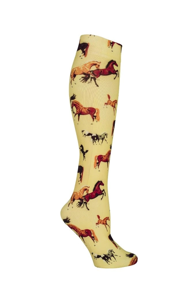 AWST Int'l Ladies Lila Horses All Over Socks