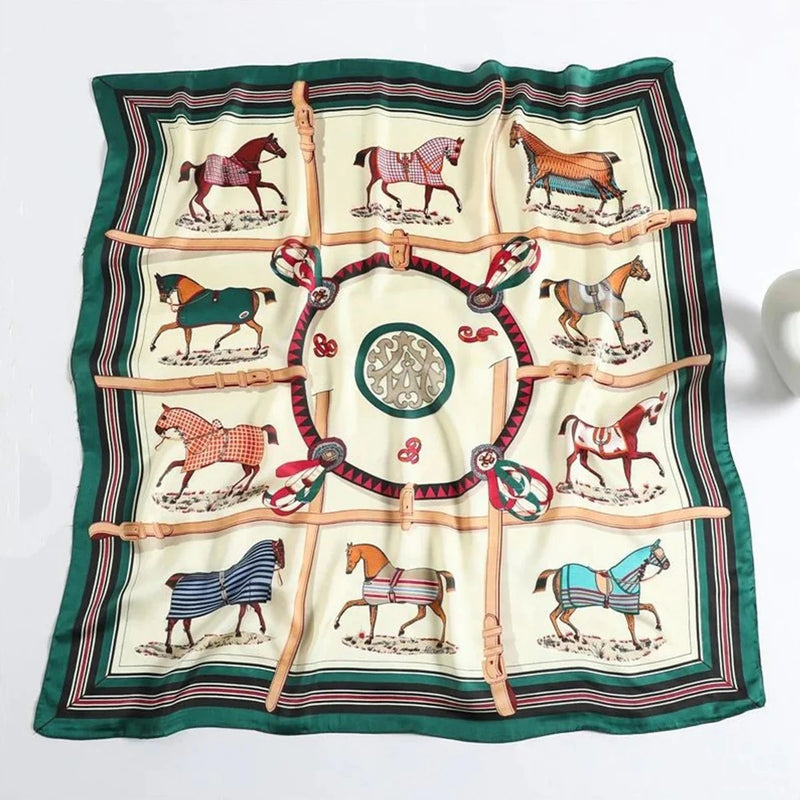 AWST Int'l Horses in Blankets Medallion Scarf