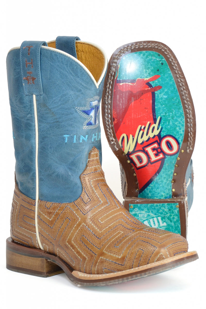 Tin Haul Kids Bullrider Sole Square Toe Boots