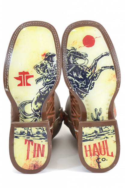 Tin Haul Mens Puzzler Square Toe Boots