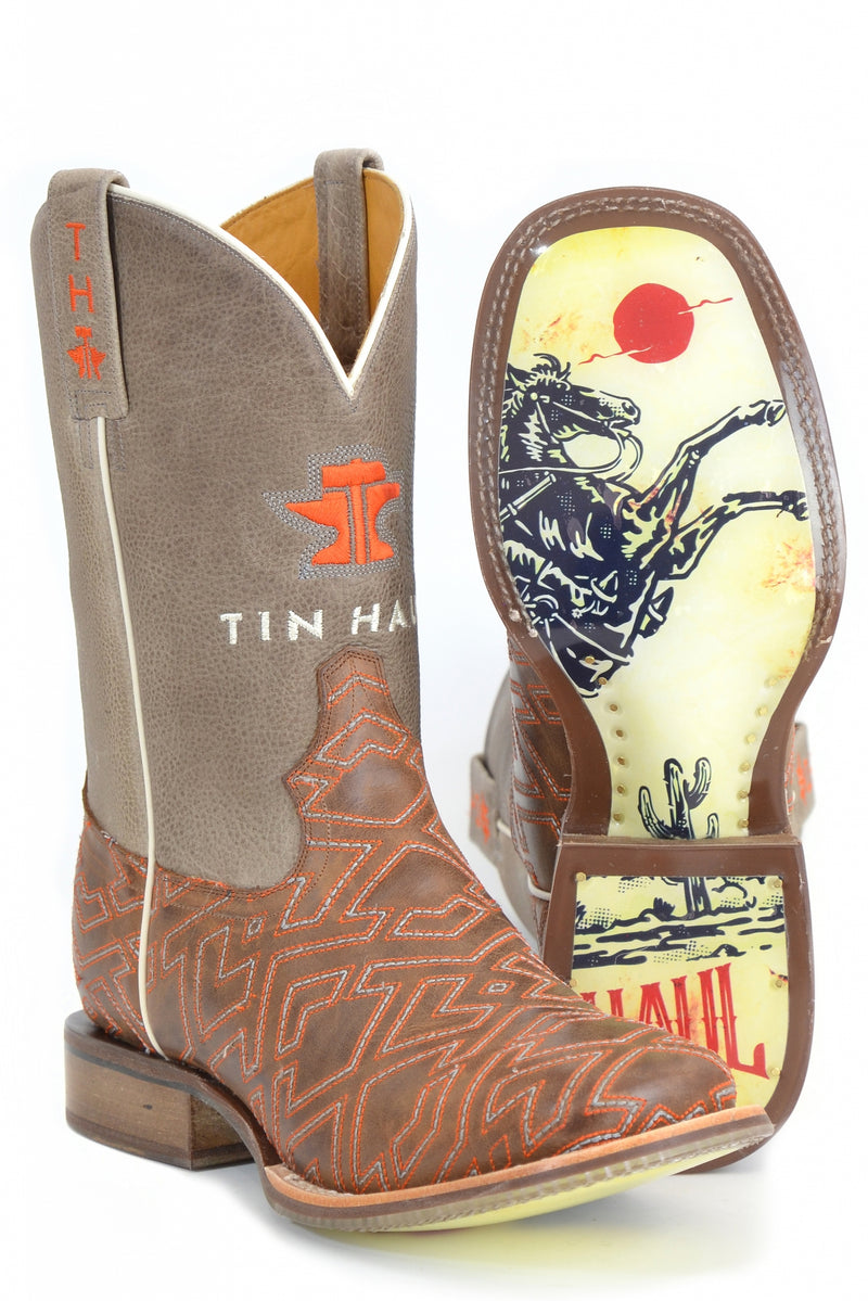 Tin Haul Mens Puzzler Square Toe Boots