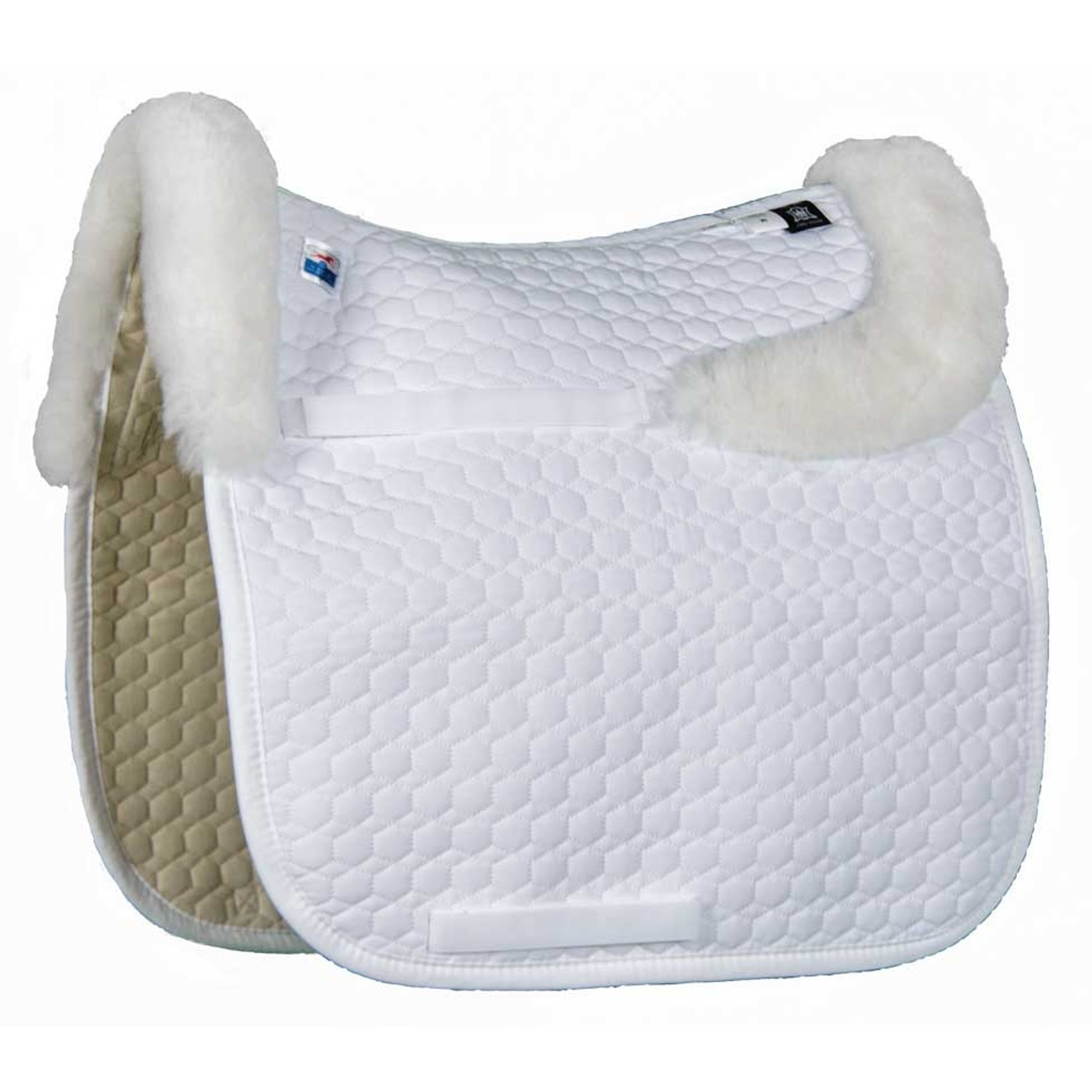 E.A. Mattes Platinum Jump Square Pad with Bare Flaps & Sheepskin Trim