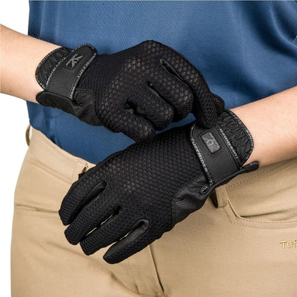 TuffRider Ladies Cool Breeze Summer Riding Gloves with Honeycomb Mesh