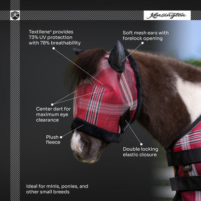 Kensington UV Mini Fly Mask with Fleece Trim & Ears