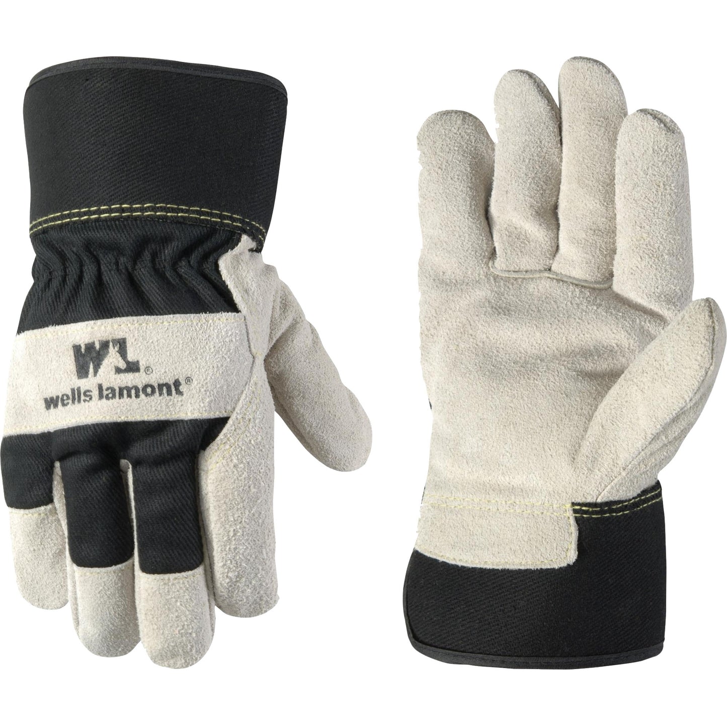 Wells Lamont Mens Lined Suede Leather Palm Gloves