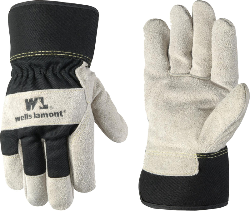 Wells Lamont Mens Lined Suede Leather Palm Gloves