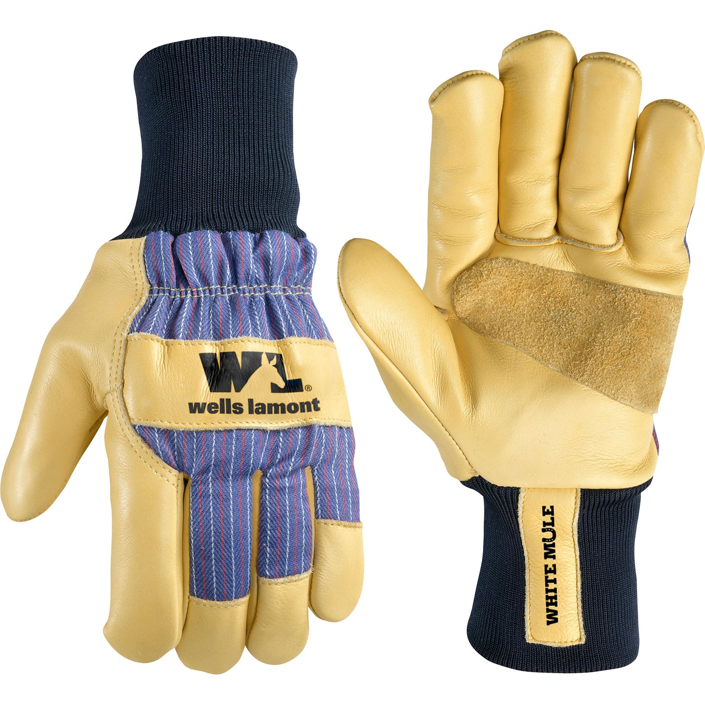 Wells Lamont Mens White Mule Insulated Cowhide Gloves