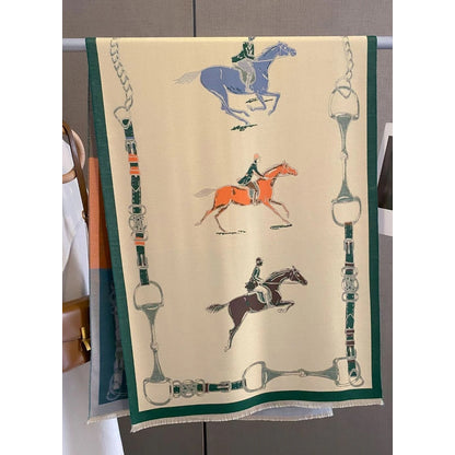 AWST Int'l Hunter Horses Acrylic Cashmere Scarf