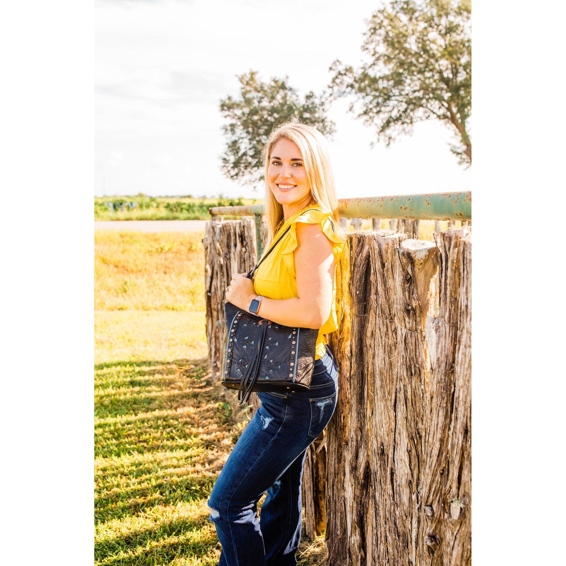 American West Hill Country Zip Top Bucket Tote