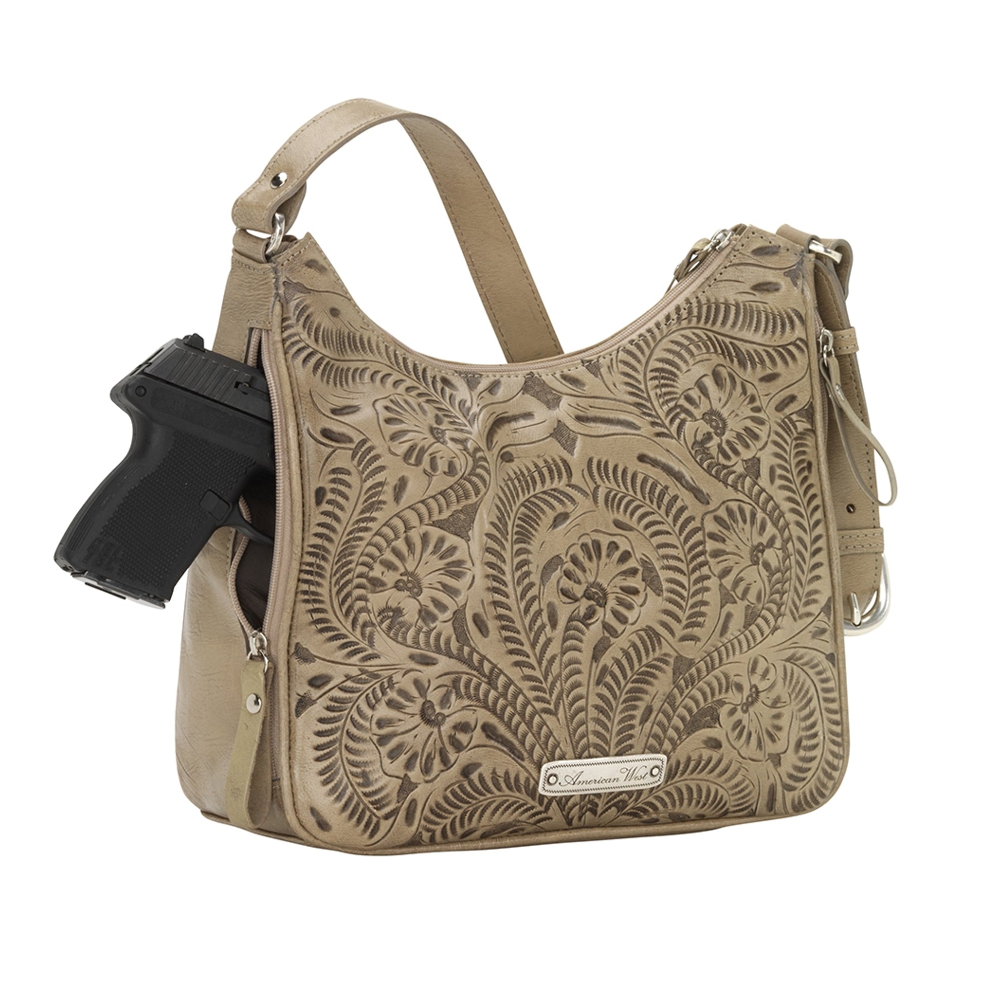 American West Annie's Secret Zip-Top Shoulder Bag with Conceal Carry Pocket