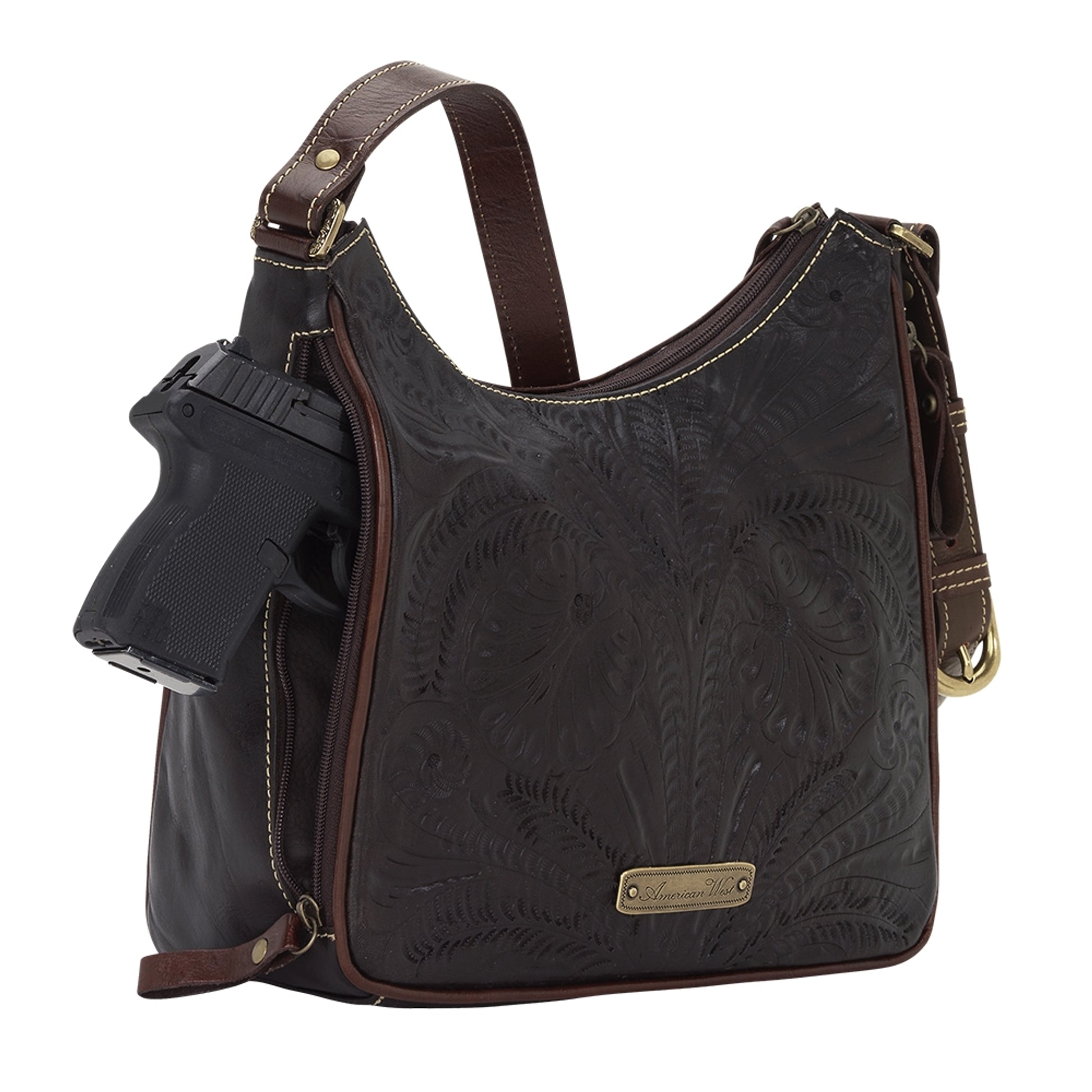 American West Annie's Secret Collection Shoulder Bag with Conceal Carry Pocket on Back
