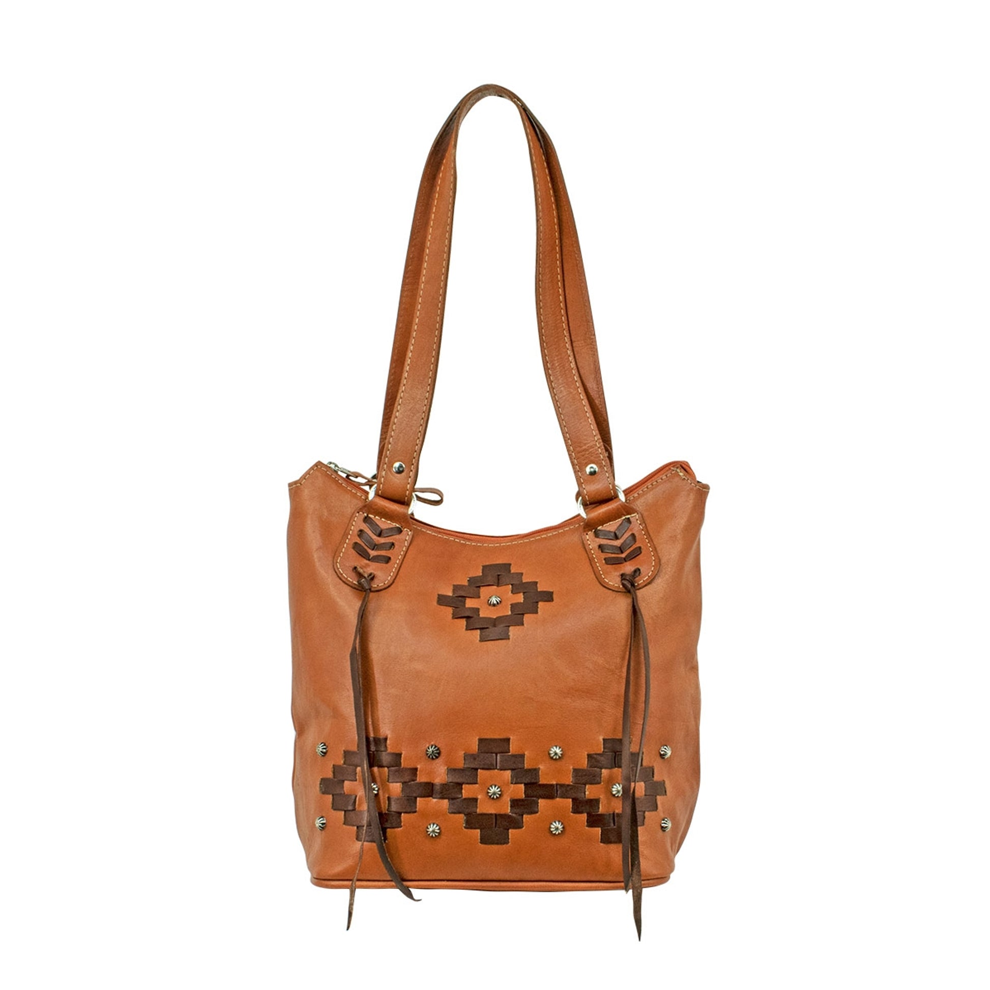 American West Tribal Weave Zip-Top Bucket Tote
