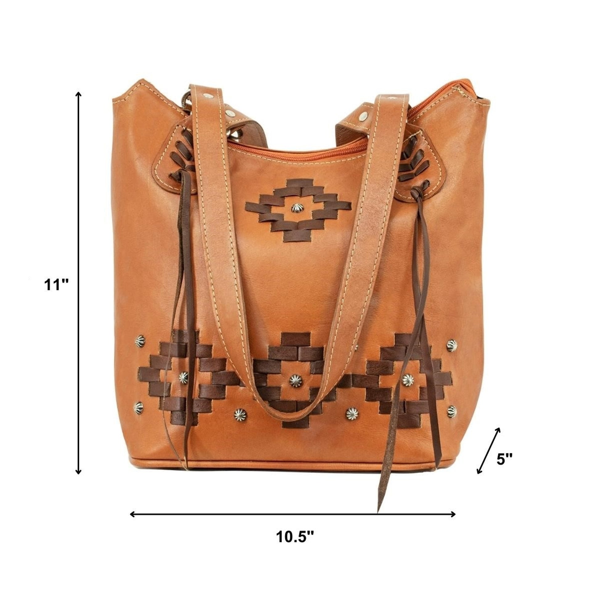 American West Tribal Weave Zip-Top Bucket Tote