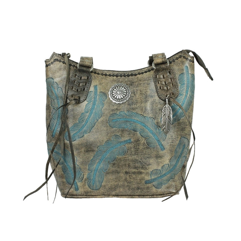 American West Sacred Bird Zip Top Bucket Tote