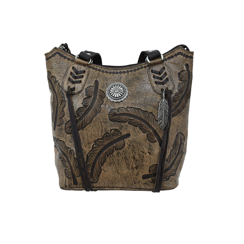 American West Sacred Bird Zip Top Bucket Tote