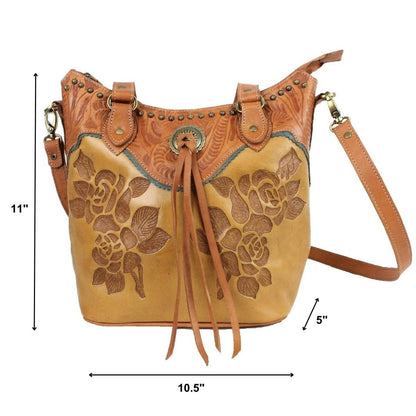 American West Texas Rose Large Zip Top Bucket Tote
