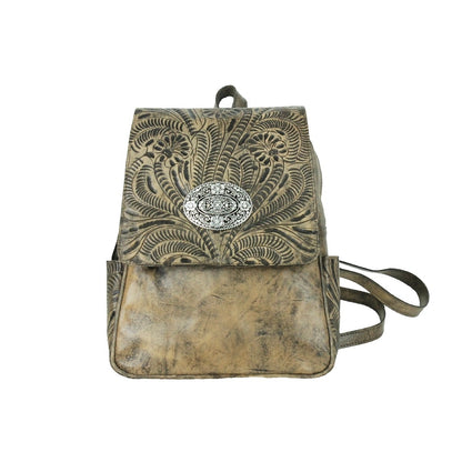 American West Lariats and Lace Backpack With Zipper Closure And Tooled Flap