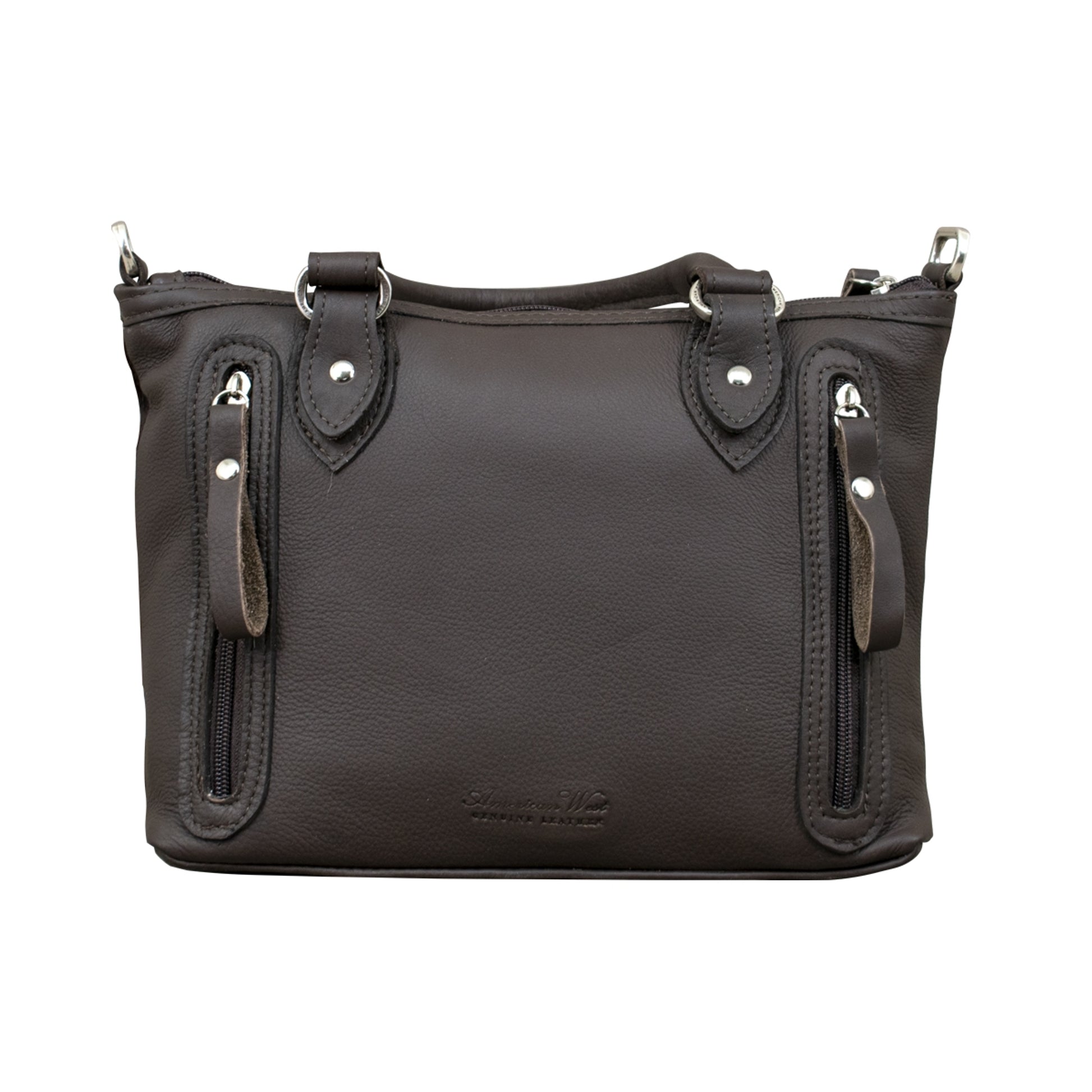 American West Cow Town Small Zip Top Convertible Satchel with Conceal Carry Pocket on Back