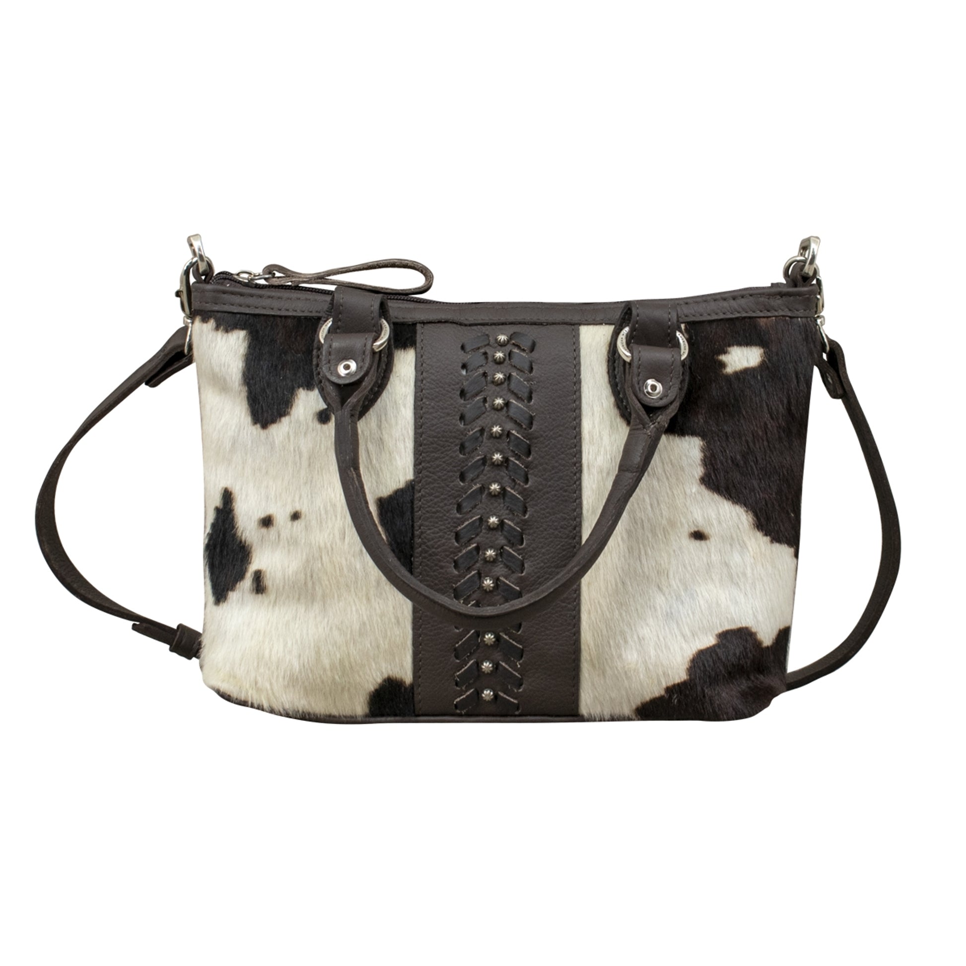 American West Cow Town Small Zip Top Convertible Satchel with Conceal Carry Pocket on Back