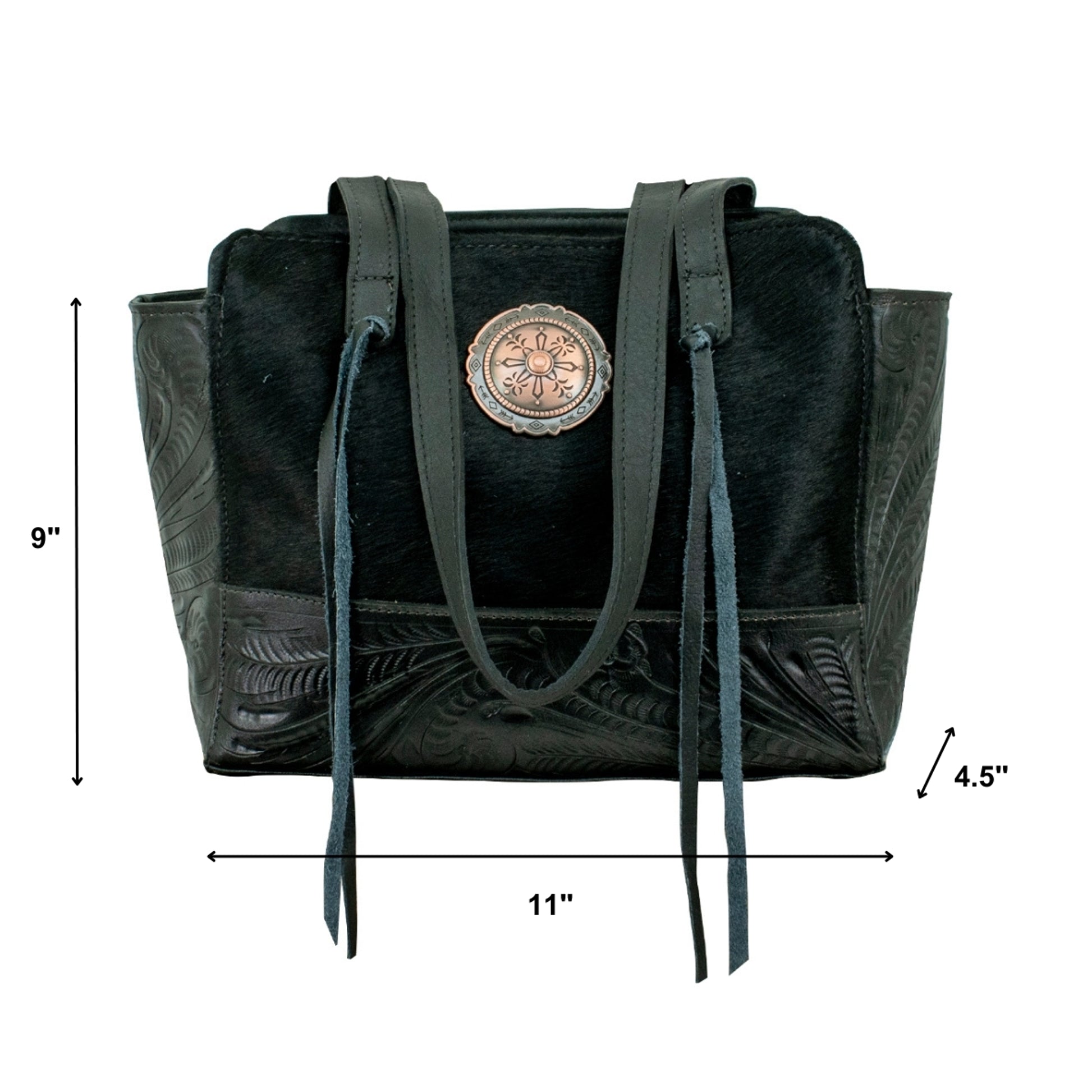 American West Cow Town Zip Top Tote with Conceal Carry Pocket on Back