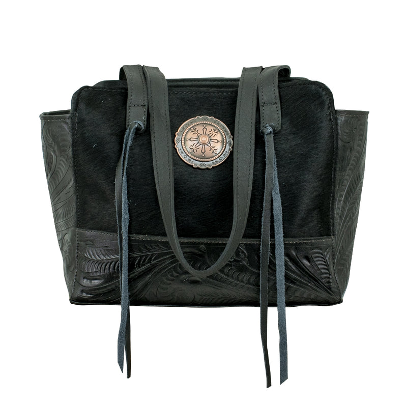 American West Cow Town Zip Top Tote with Conceal Carry Pocket on Back