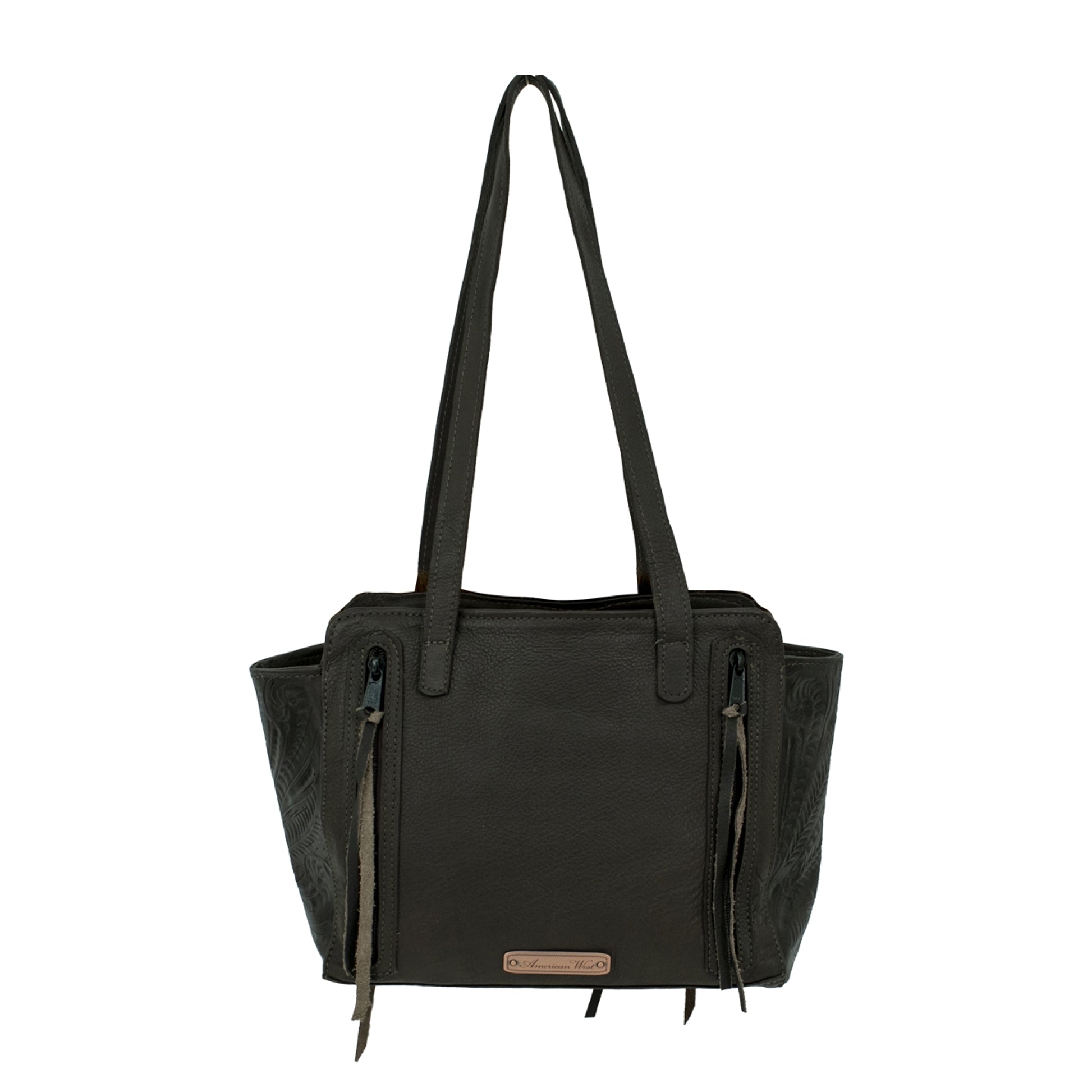 American West Cow Town Zip Top Tote with Conceal Carry Pocket on Back