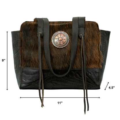 American West Cow Town Zip Top Tote with Conceal Carry Pocket on Back
