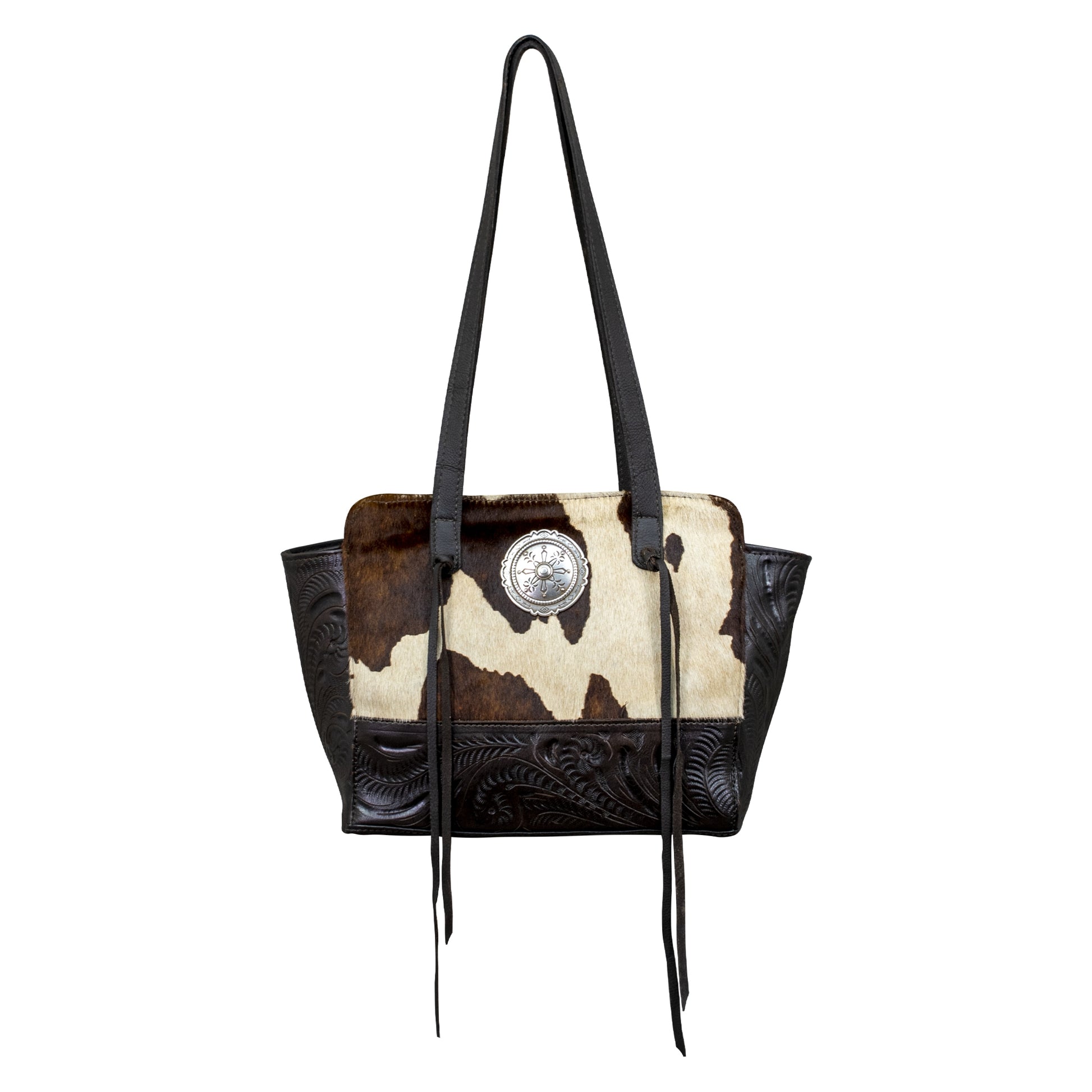 American West Cow Town Zip Top Tote with Conceal Carry Pocket on Back