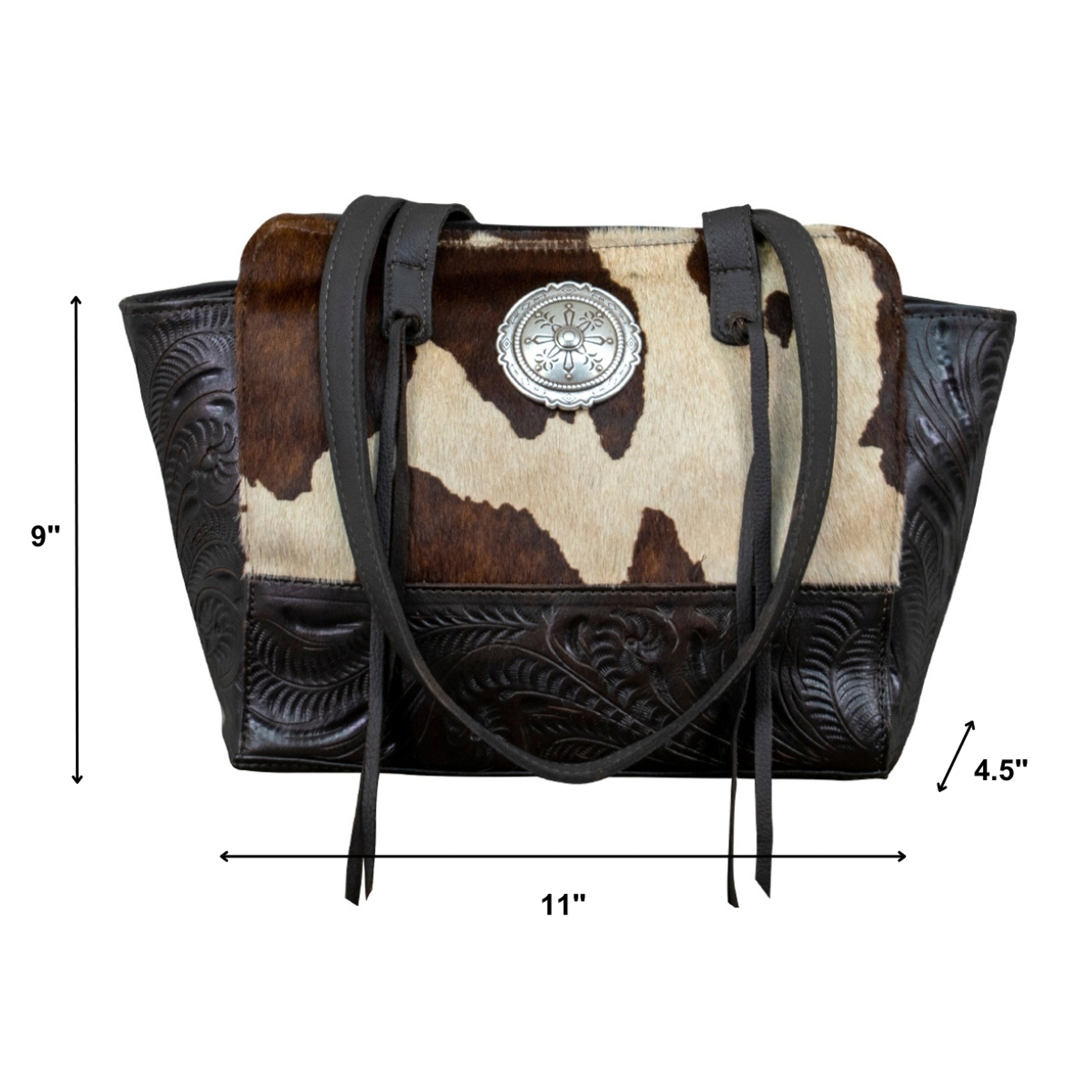 American West Cow Town Zip Top Tote with Conceal Carry Pocket on Back