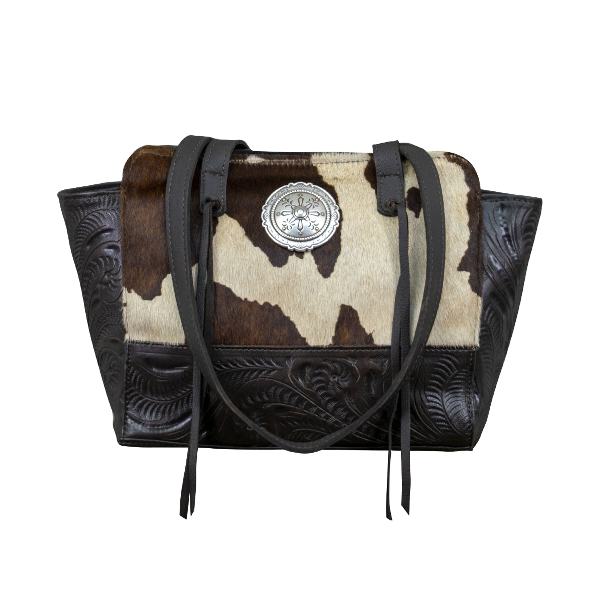 American West Cow Town Zip Top Tote with Conceal Carry Pocket on Back
