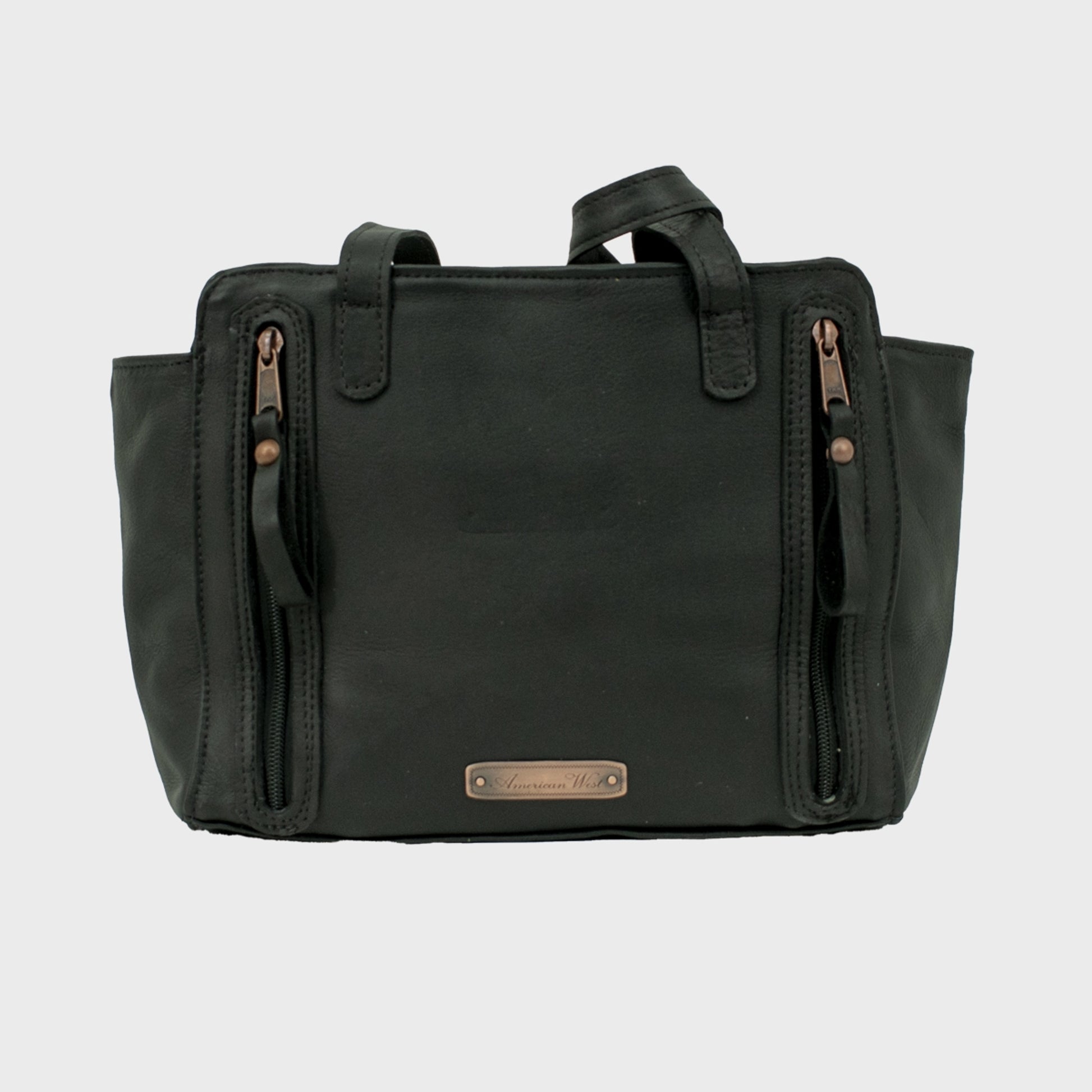 American West Midnight Copper Zip Top Tote with Conceal Carry Pocket on Back