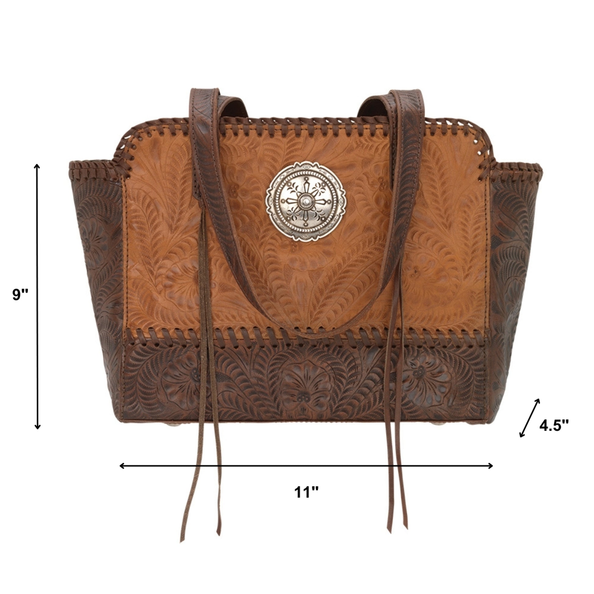 American West Annie's Secret Collection Zip Top Tote with Conceal Carry Pocket on Back