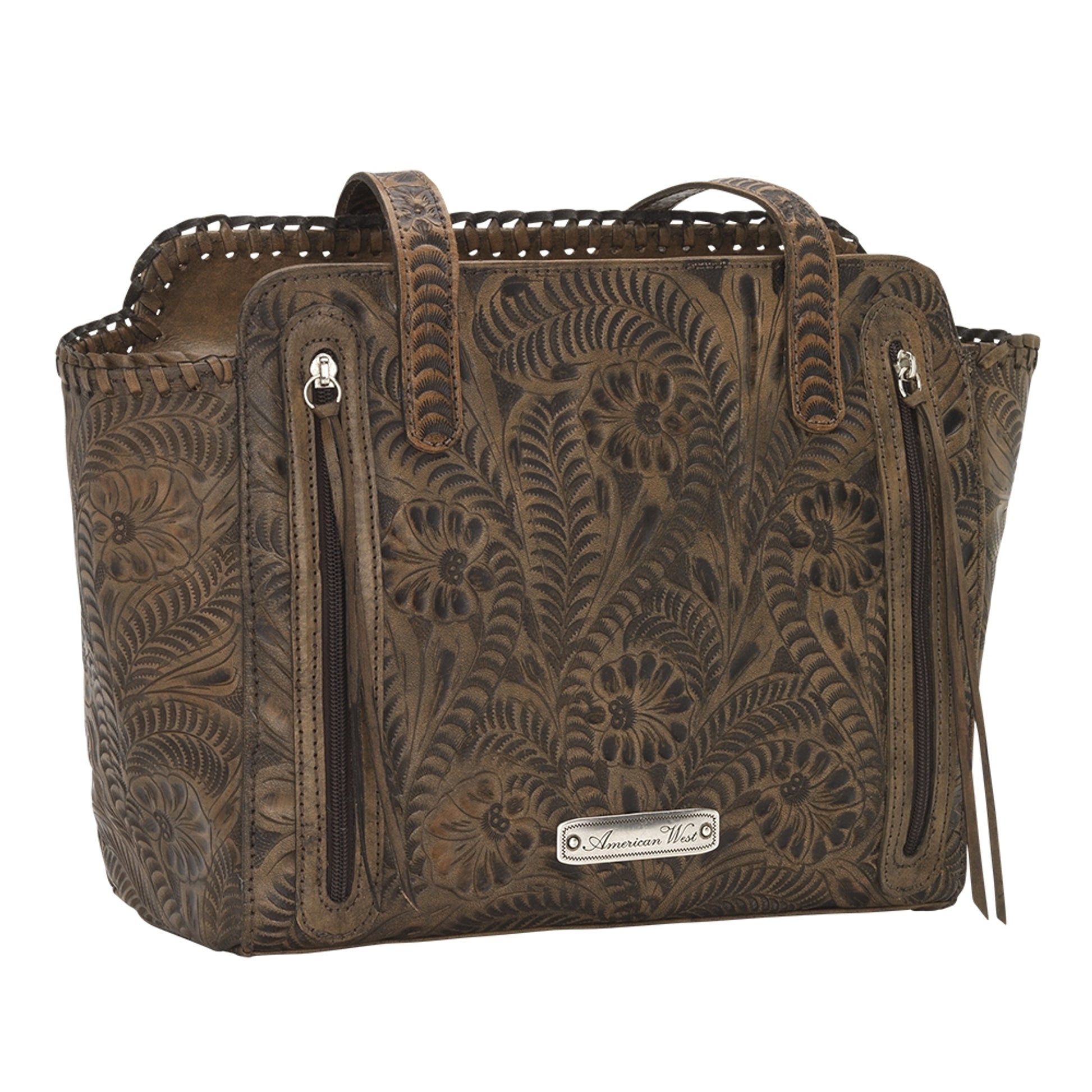 American West Annie's Secret Collection Zip Top Tote with Conceal Carry Pocket on Back