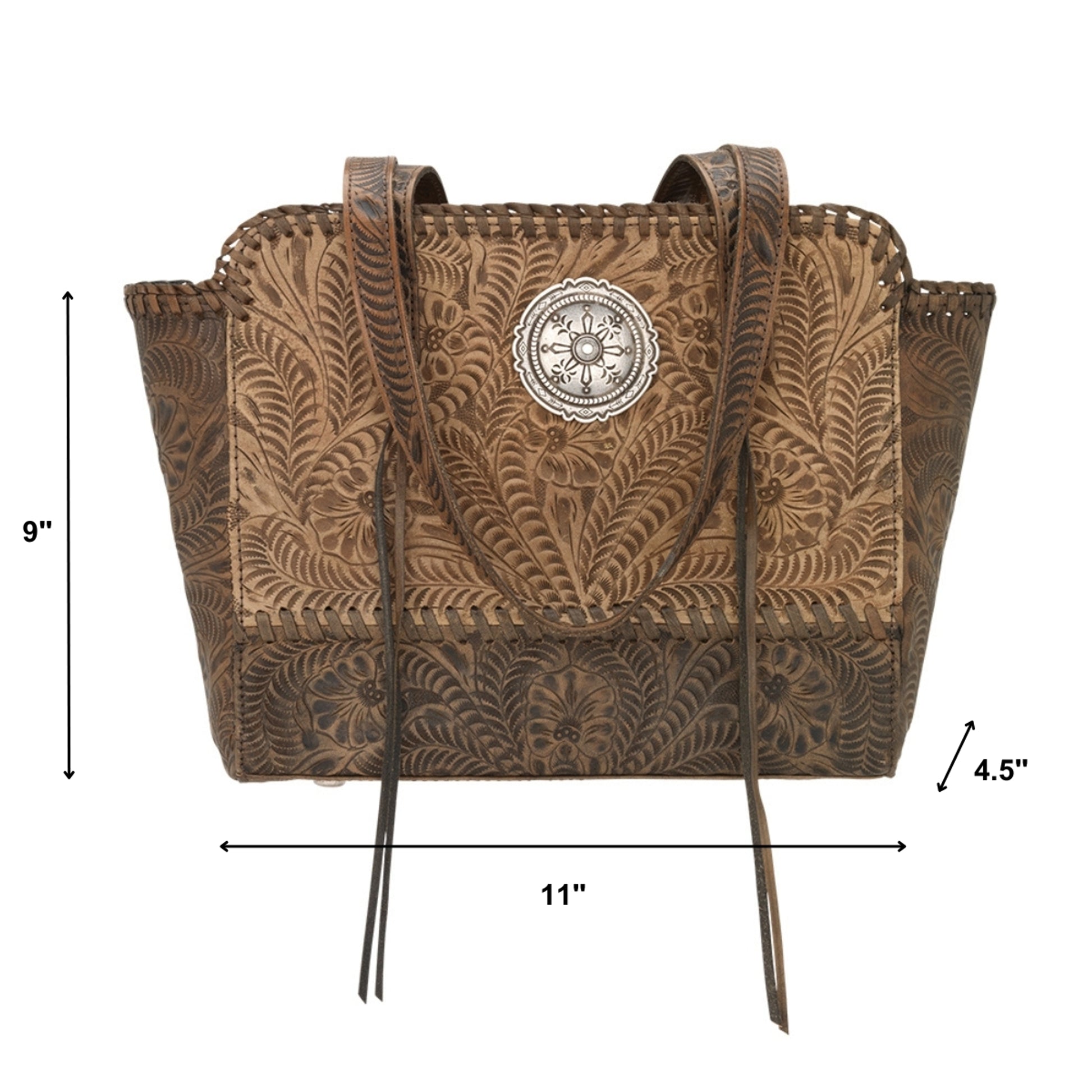 American West Annie's Secret Collection Zip Top Tote with Conceal Carry Pocket on Back