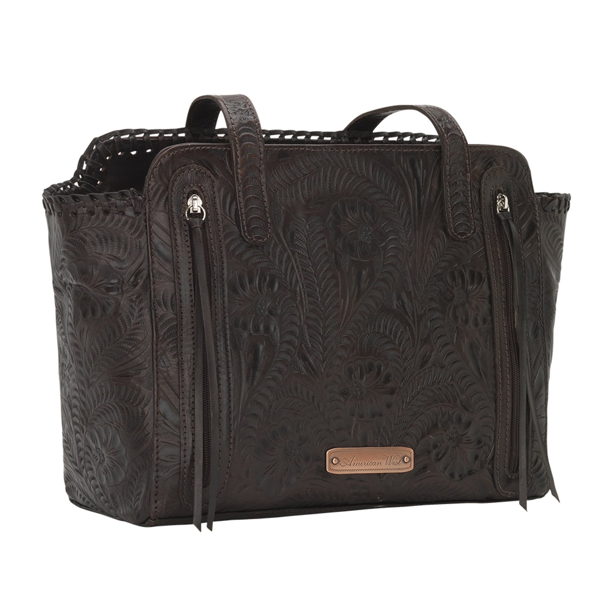 American West Annie's Secret Collection Zip Top Tote with Conceal Carry Pocket on Back