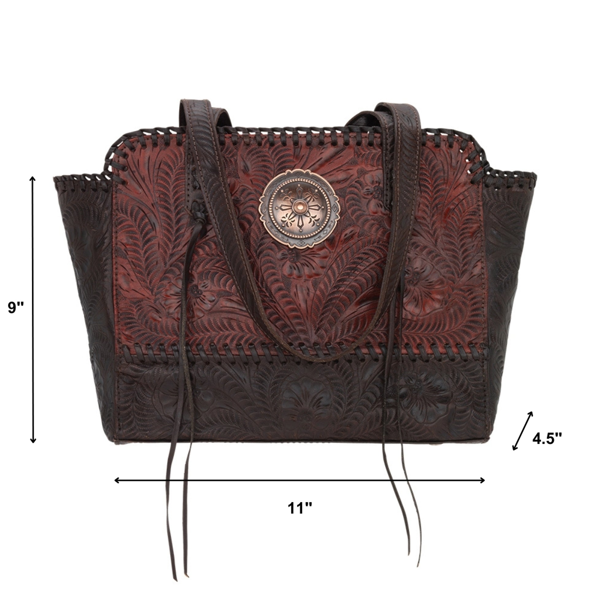 American West Annie's Secret Collection Zip Top Tote with Conceal Carry Pocket on Back